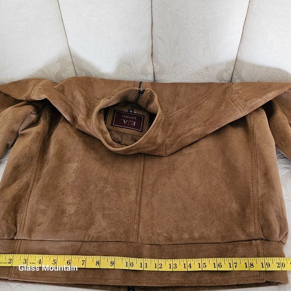 SOLD - Emporio Collection Vintage Men's XL Lined Suede Jacket with Zip Closure - Picture 12 of 14